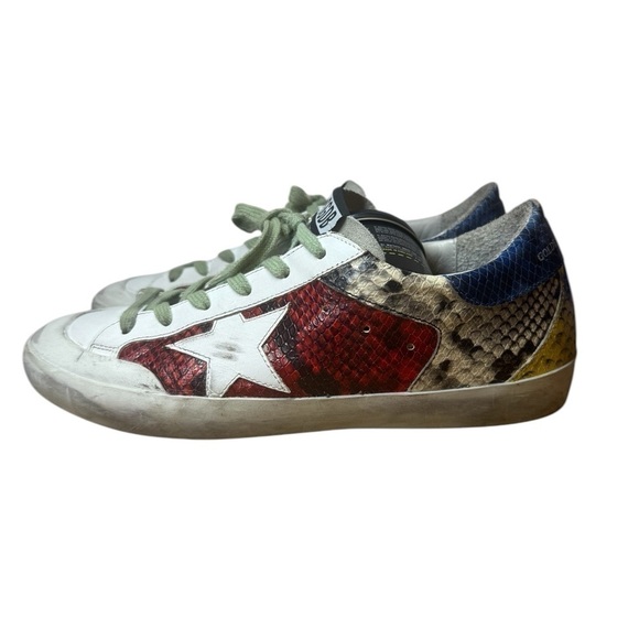 Golden Goose Superstar Sneaker Multi Color Snake White Star Size 41 or US 11 - Picture 3 of 12